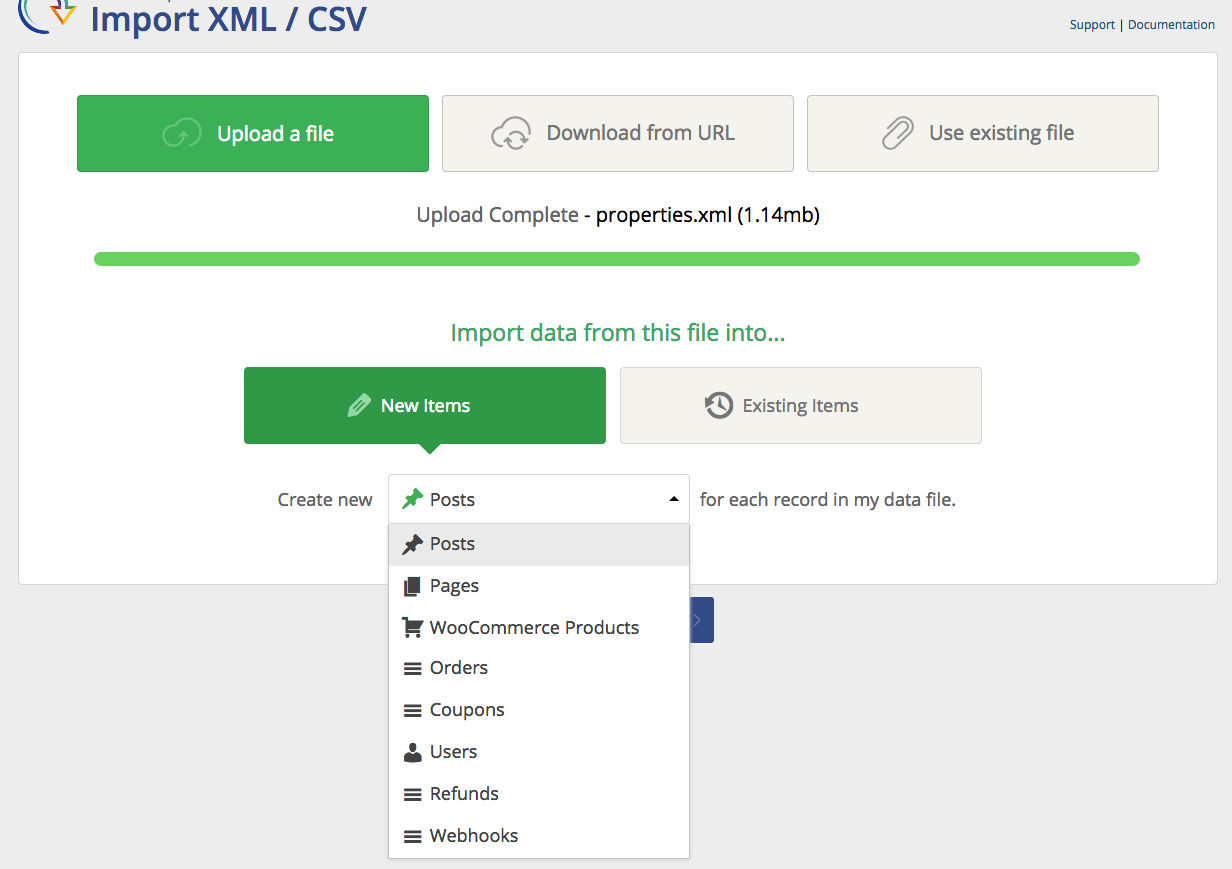 WordPress XML Import