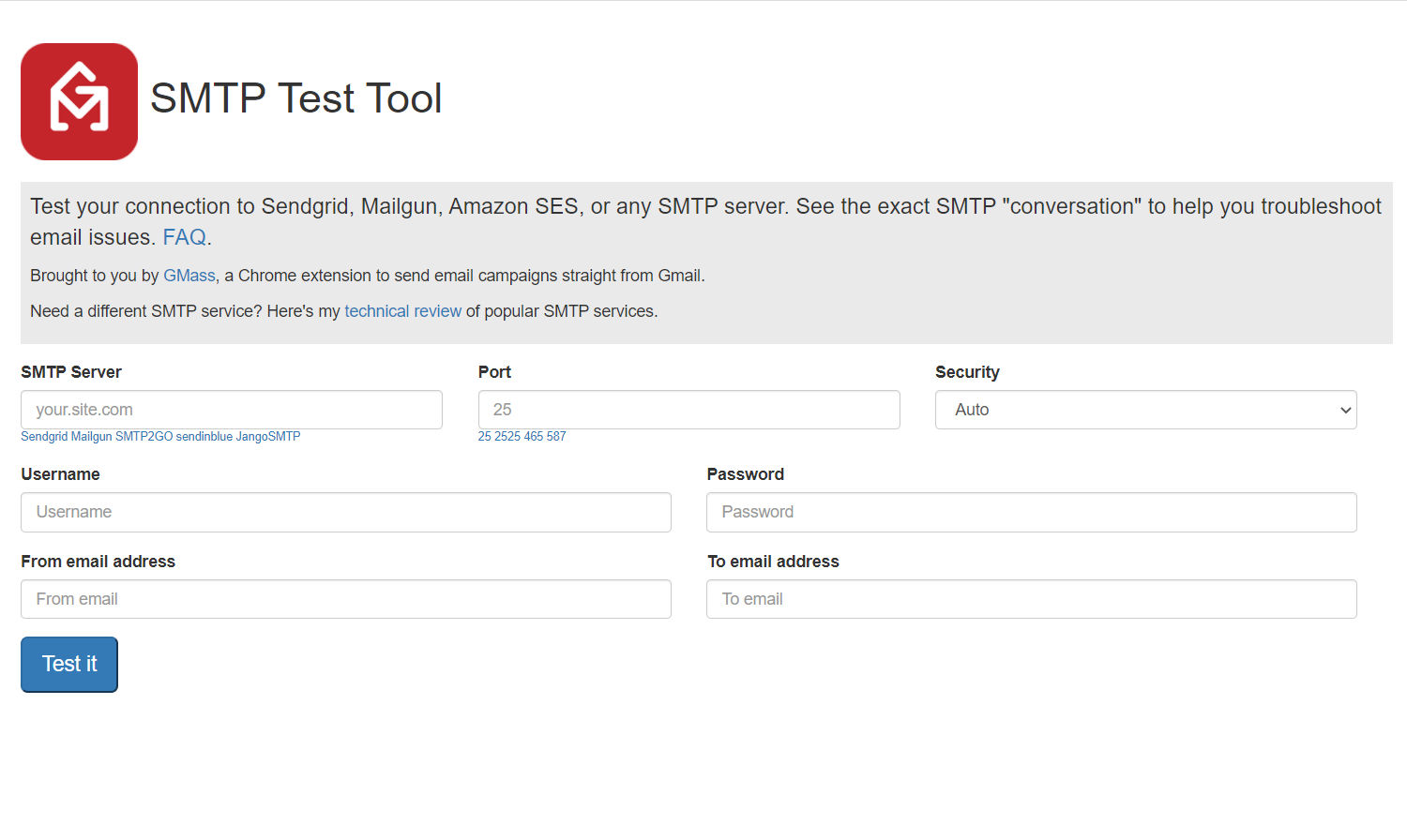 SMTP Test Tool